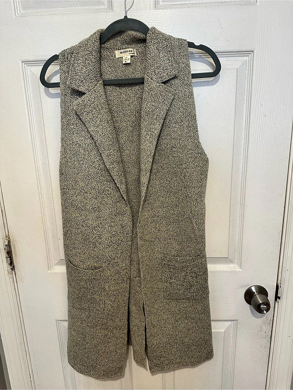 monteau Green Tweed Vest Size Medium Like New